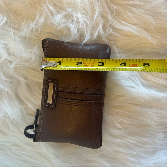 Kate Landry Brown Leather Coin Keychain Wallet Pouch S - Picture 9 of 9